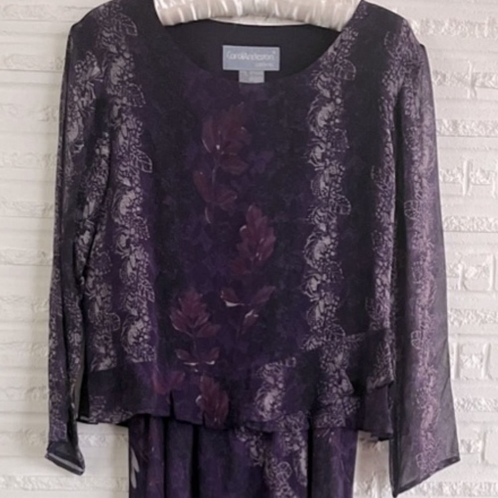 NWT silk Carol Anderson purple dress